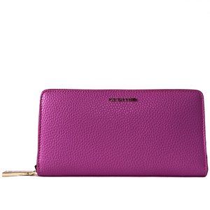 Fuchsia Pebbled Leather Wallet by [Brand]